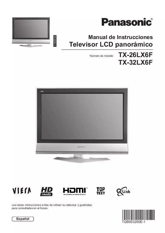 Mode d'emploi PANASONIC TX-26LX6F