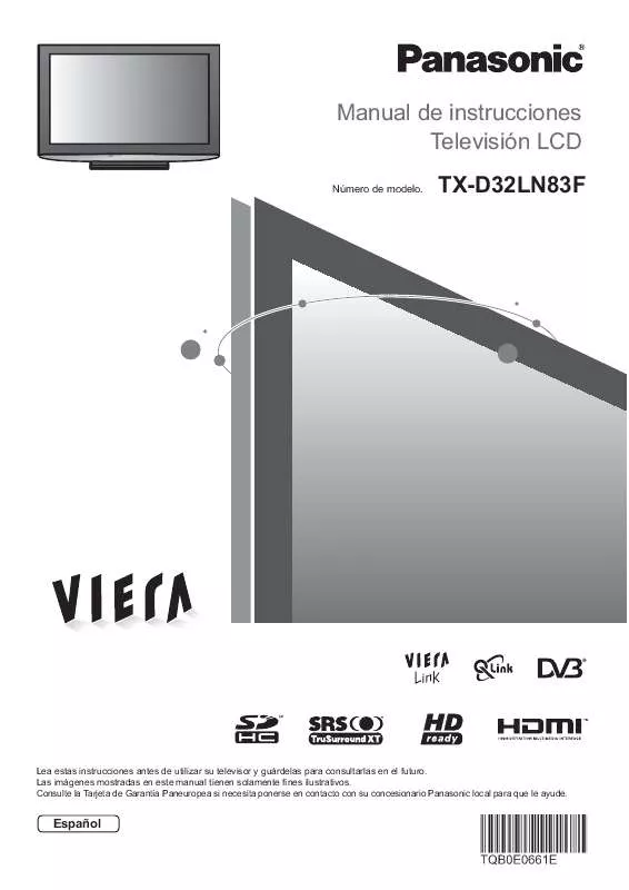 Mode d'emploi PANASONIC TX-D32LN83F