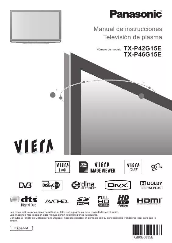 Mode d'emploi PANASONIC TX-P46G15E