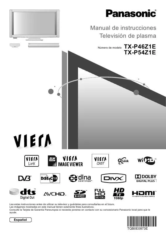 Mode d'emploi PANASONIC TX-P54Z1E