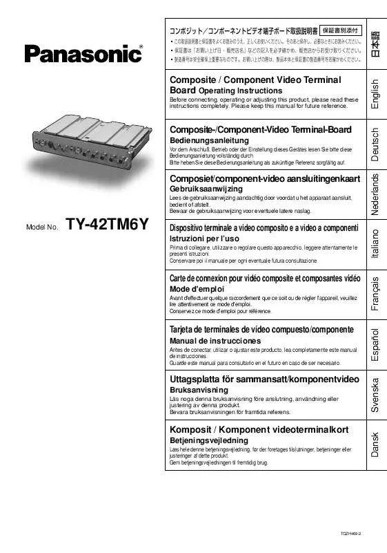 Mode d'emploi PANASONIC TY-42TM6Y