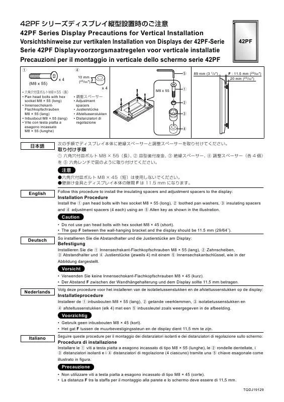 Mode d'emploi PANASONIC TY-WK42PV7