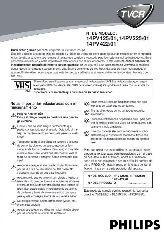 Mode d'emploi PHILIPS 14PV125