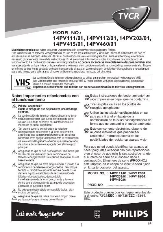 Mode d'emploi PHILIPS 14PV203