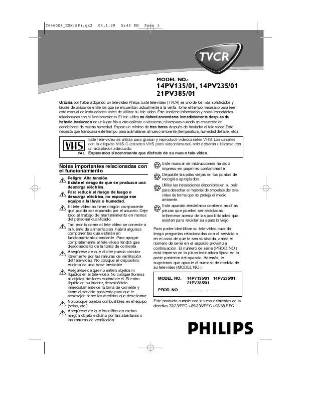 Mode d'emploi PHILIPS 14PV235