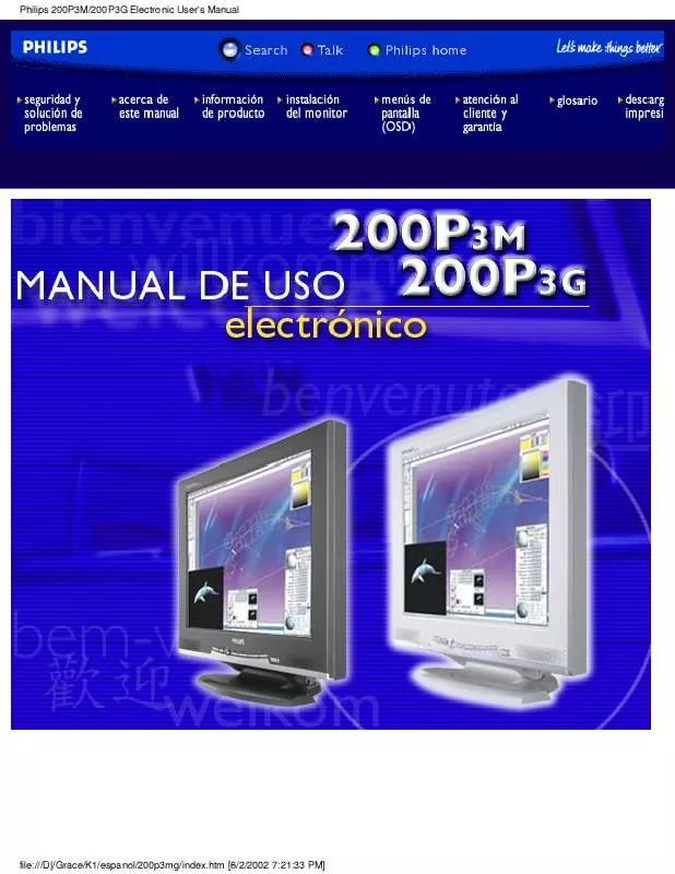 Mode d'emploi PHILIPS 200P3M-00C