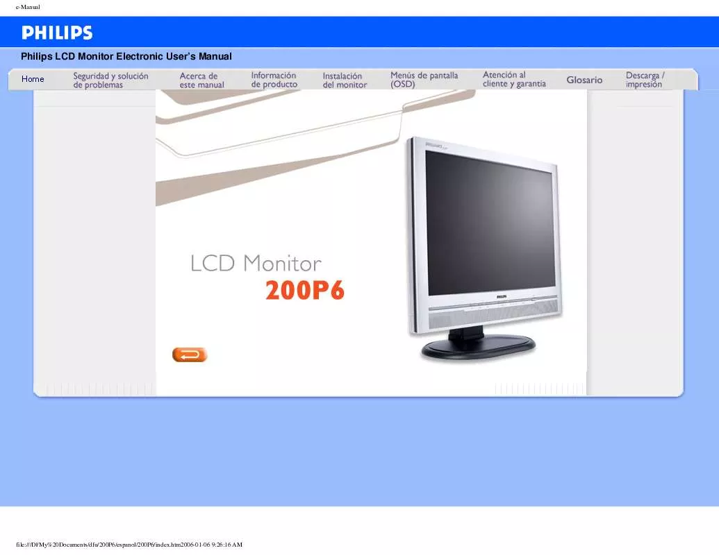 Mode d'emploi PHILIPS 200P6ES