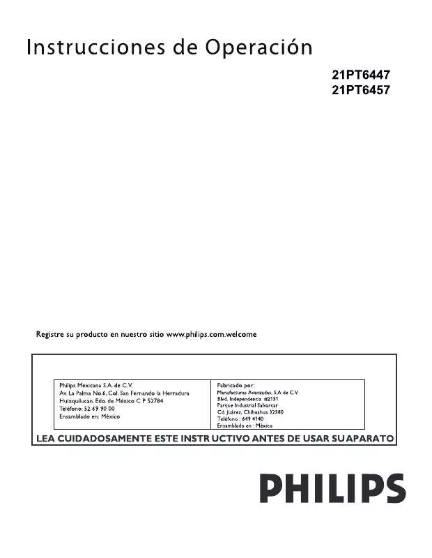 Mode d'emploi PHILIPS 21PT6447