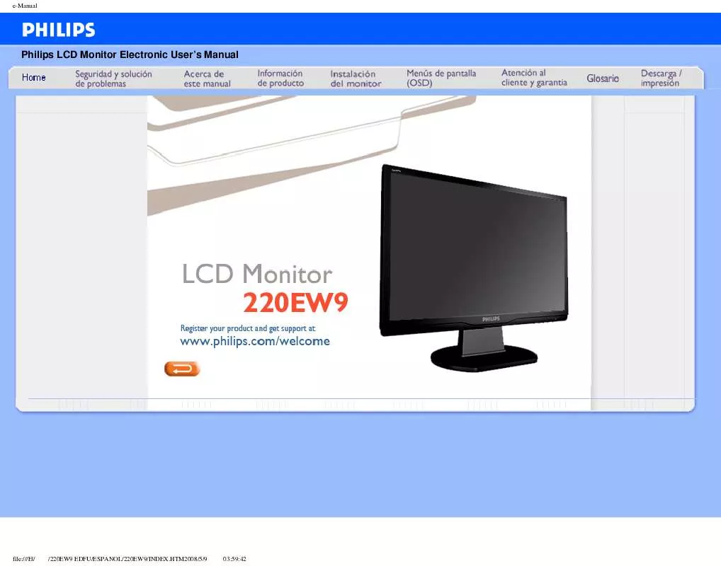 Mode d'emploi PHILIPS 220EW9FB