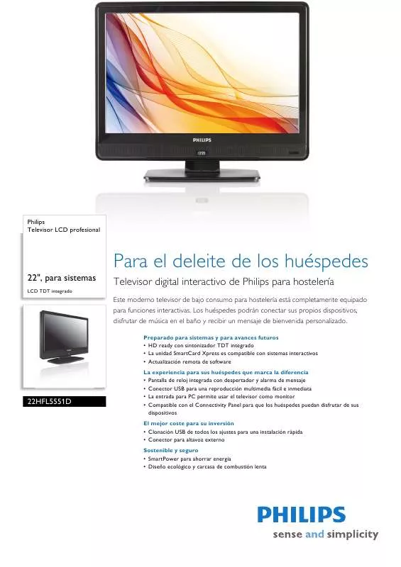 Mode d'emploi PHILIPS 22HFL5551D