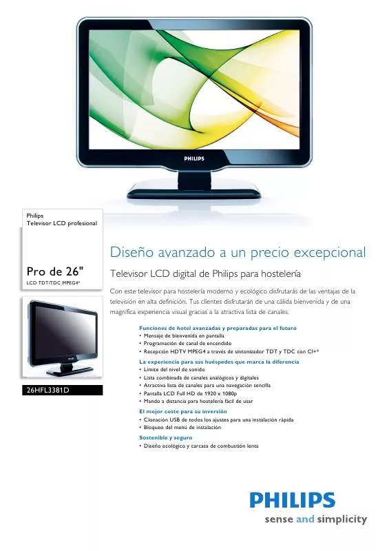 Mode d'emploi PHILIPS 26HFL3381D