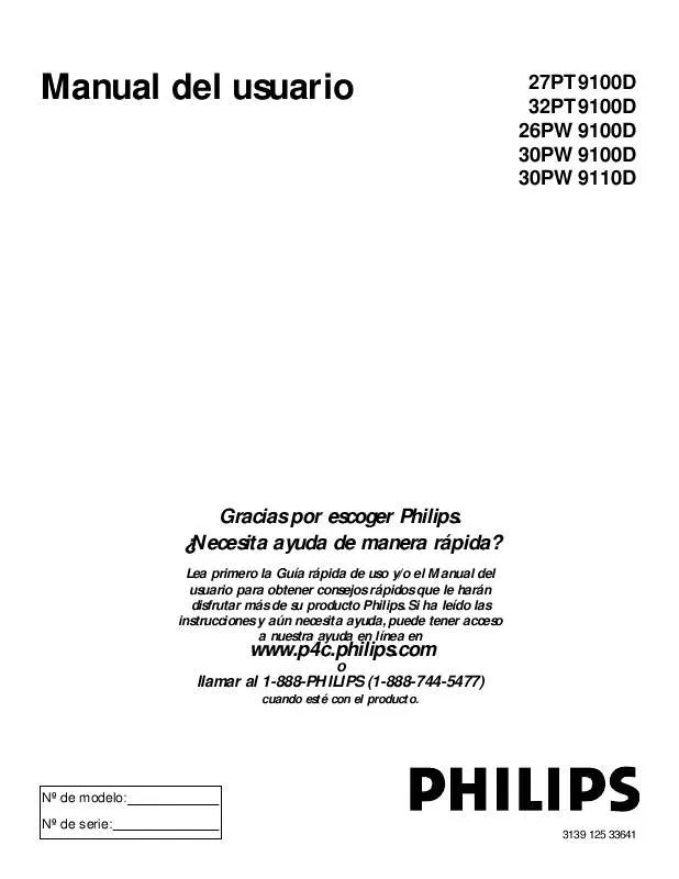 Mode d'emploi PHILIPS 26PW9100D