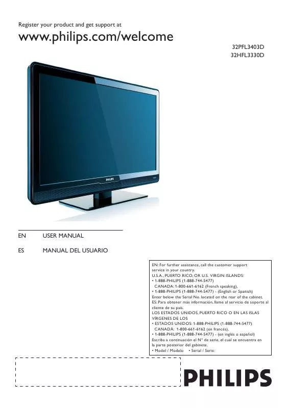 Mode d'emploi PHILIPS 32HFL3330D