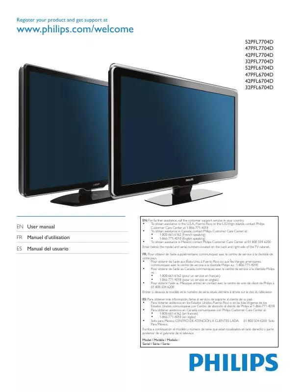 Mode d'emploi PHILIPS 32PFL6704D