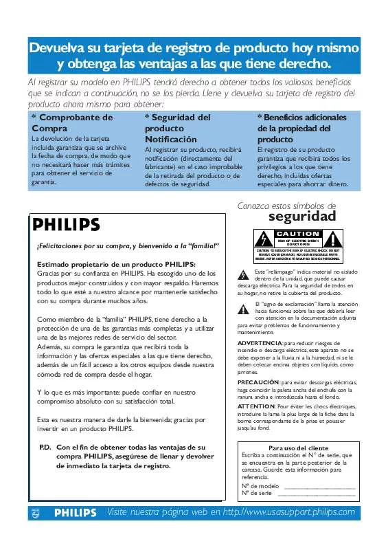 Mode d'emploi PHILIPS 50PF7320A