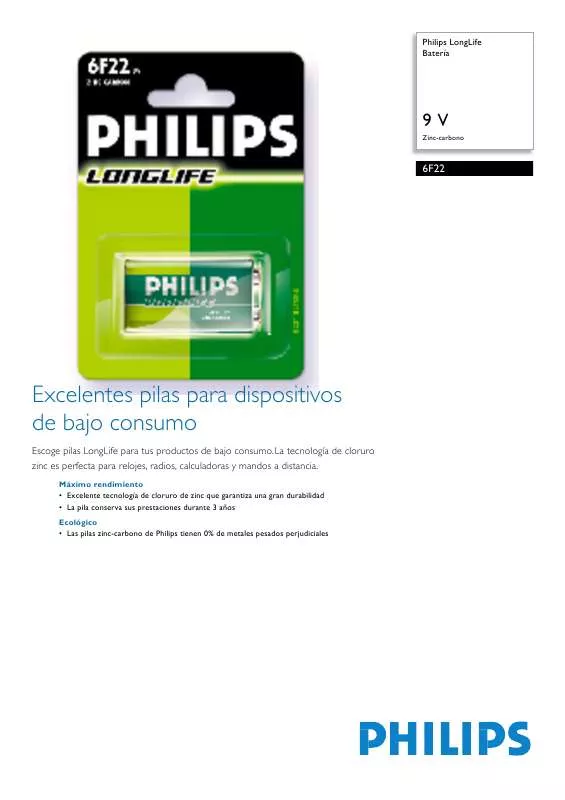 Mode d'emploi PHILIPS 6F22