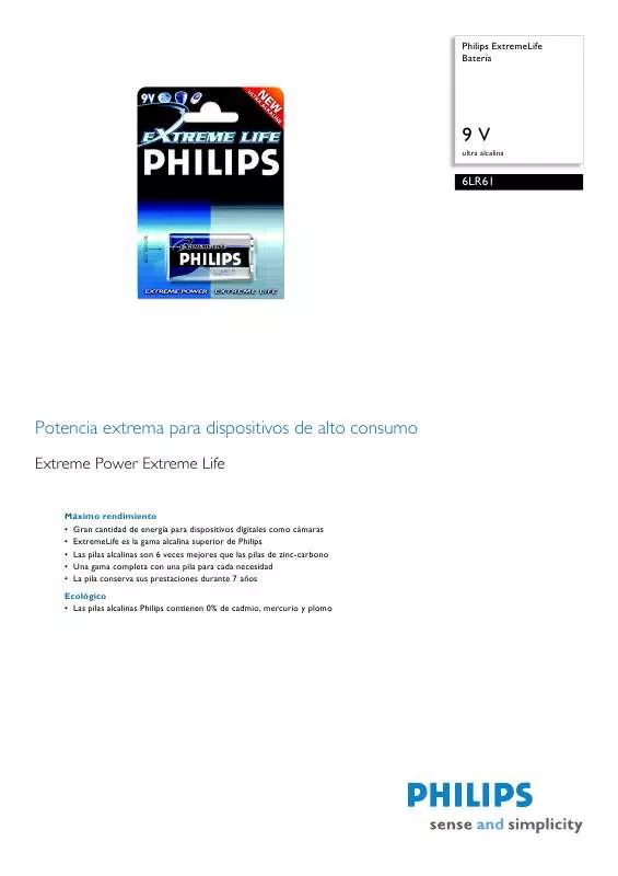 Mode d'emploi PHILIPS 6LR61