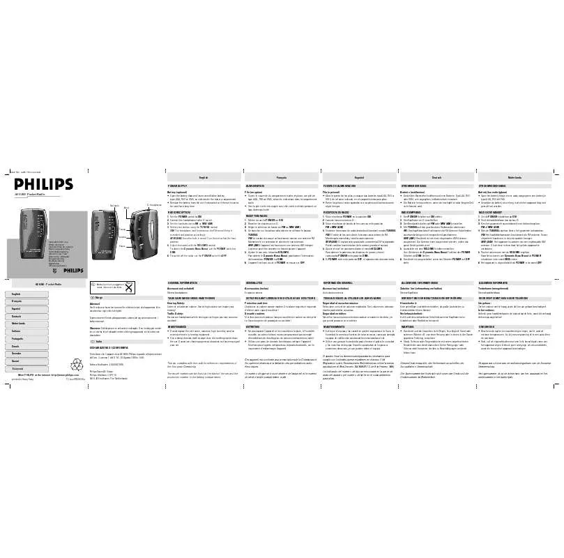 Mode d'emploi PHILIPS AE6360-00S