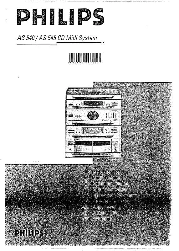 Mode d'emploi PHILIPS AS540