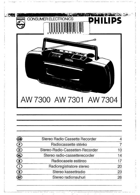 Mode d'emploi PHILIPS AW7304