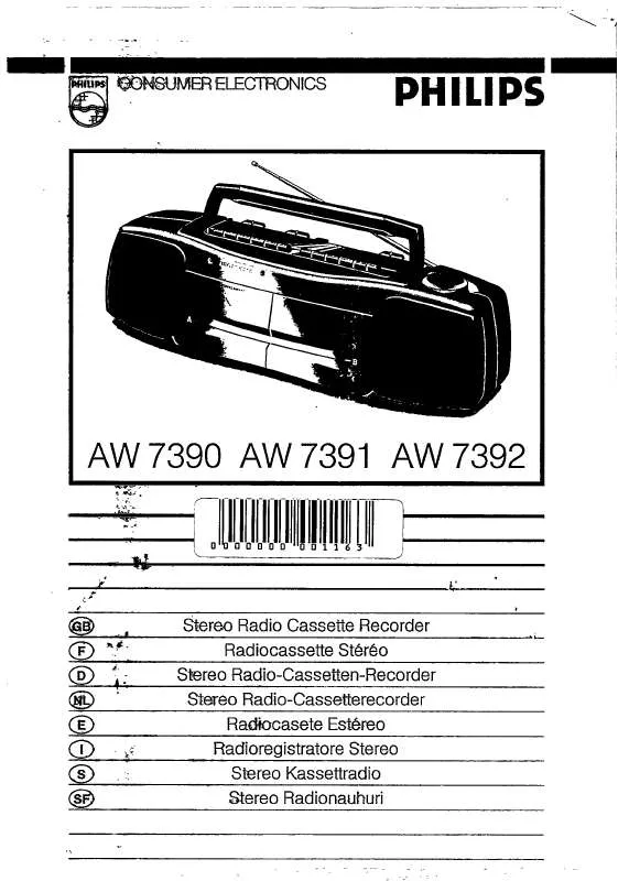 Mode d'emploi PHILIPS AW7391