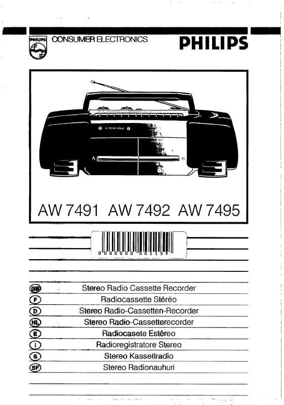 Mode d'emploi PHILIPS AW7492