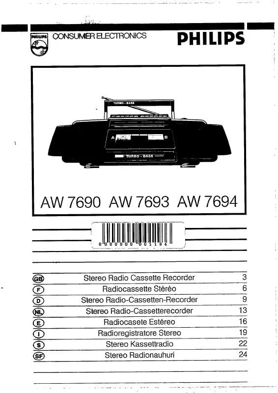 Mode d'emploi PHILIPS AW7694