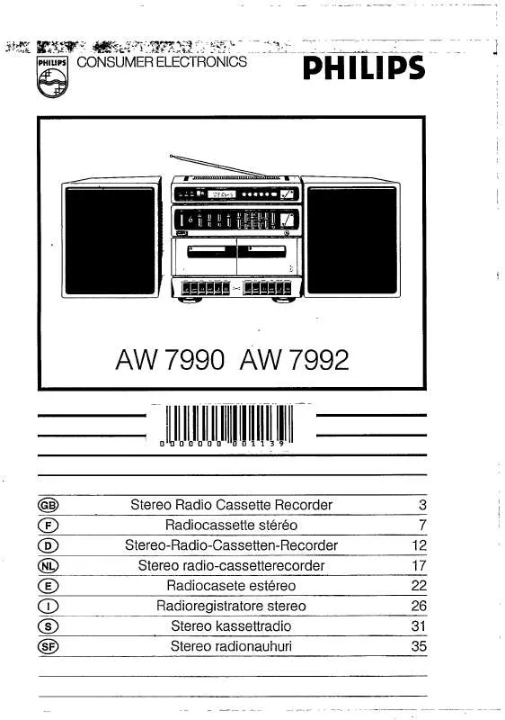 Mode d'emploi PHILIPS AW7990