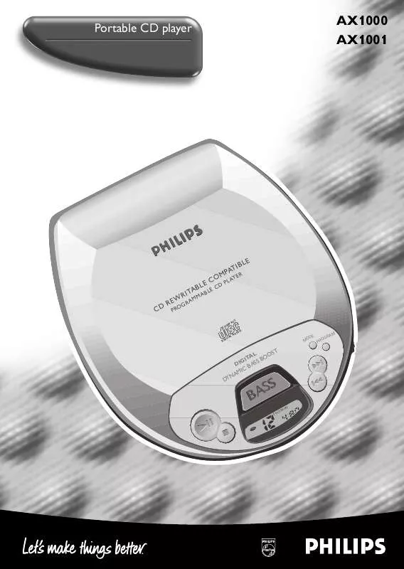 Mode d'emploi PHILIPS AX1001-00Z