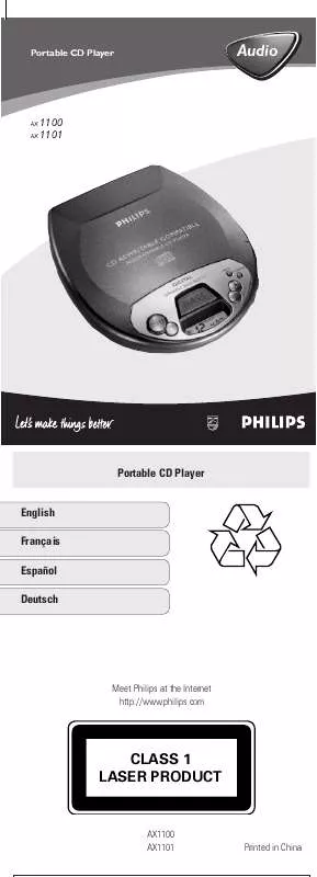 Mode d'emploi PHILIPS AX1101-00C