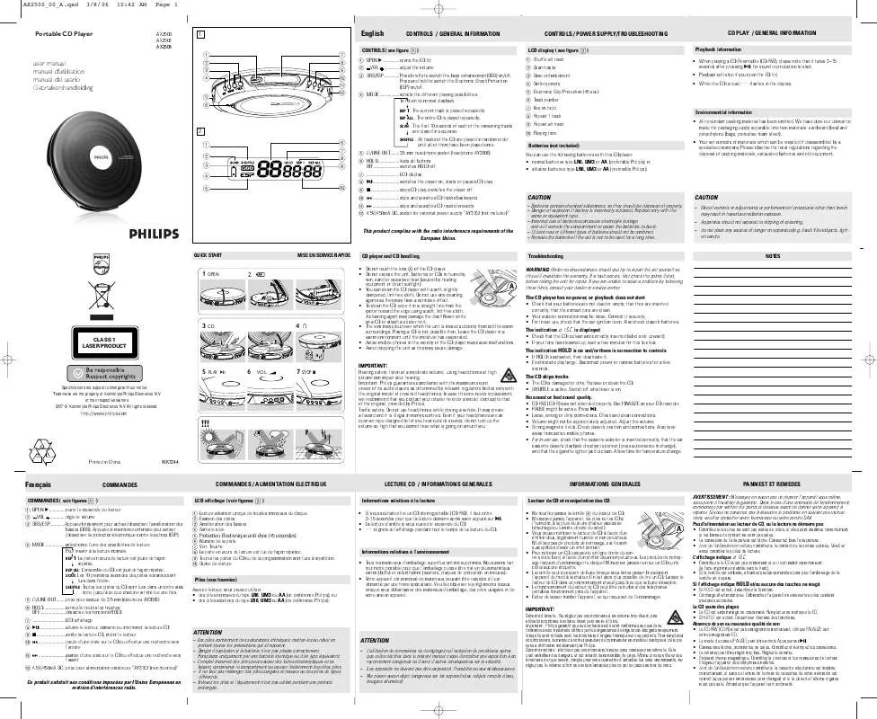 Mode d'emploi PHILIPS AX2506