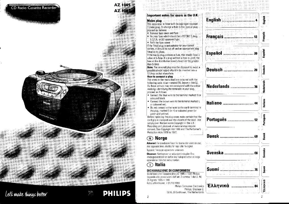 Mode d'emploi PHILIPS AZ1007