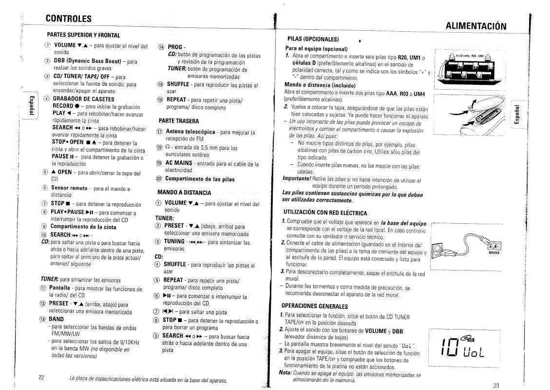 Mode d'emploi PHILIPS AZ1025