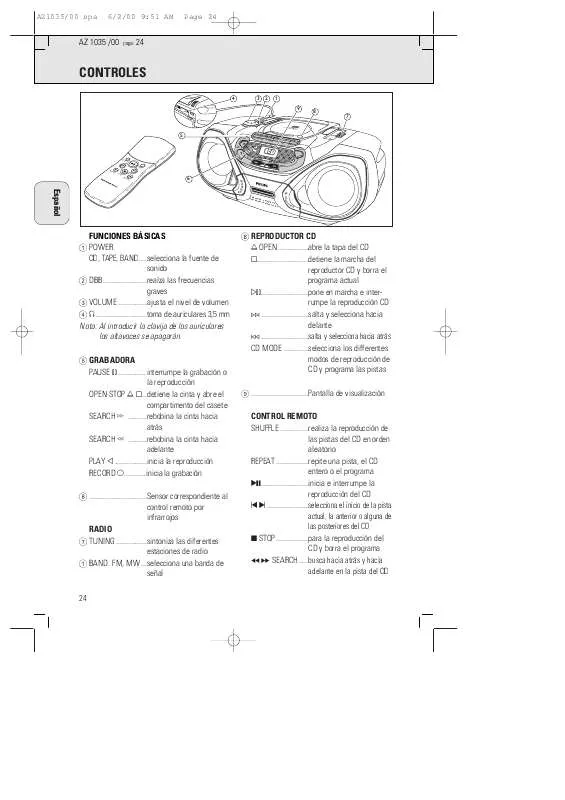 Mode d'emploi PHILIPS AZ1035