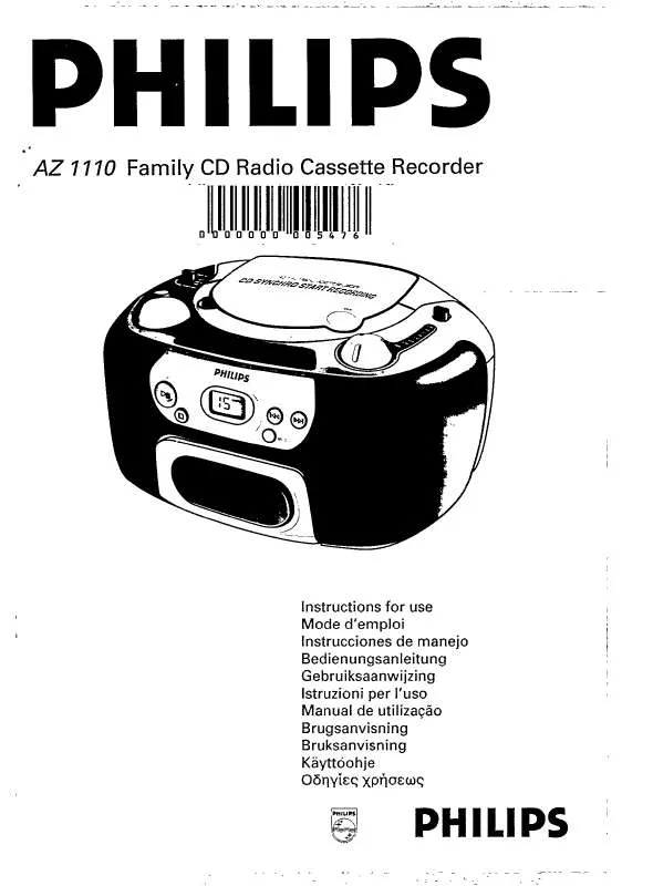 Mode d'emploi PHILIPS AZ1114