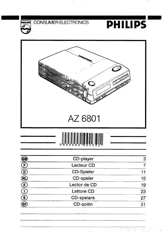 Mode d'emploi PHILIPS AZ6801