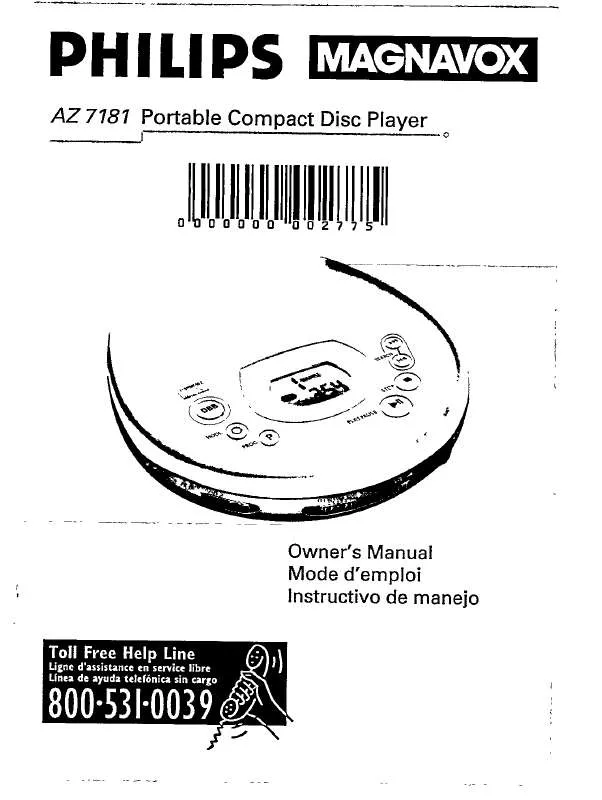 Mode d'emploi PHILIPS AZ7181