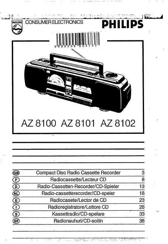 Mode d'emploi PHILIPS AZ8102