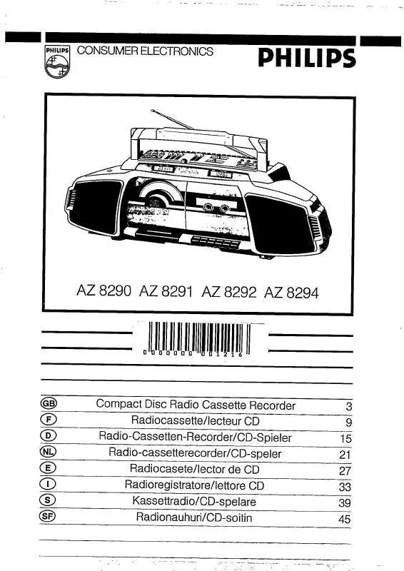 Mode d'emploi PHILIPS AZ8290