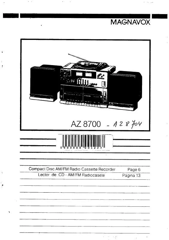 Mode d'emploi PHILIPS AZ8704