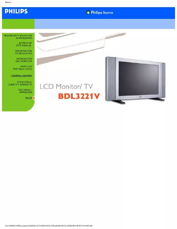 Mode d'emploi PHILIPS BDL3221V