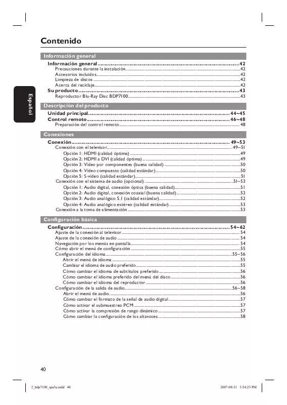 Mode d'emploi PHILIPS BDP7100