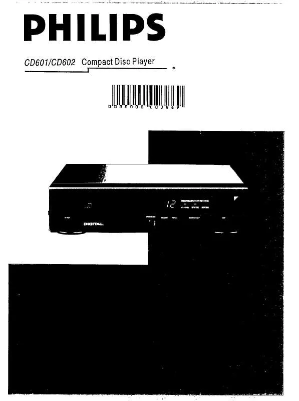 Mode d'emploi PHILIPS CD601