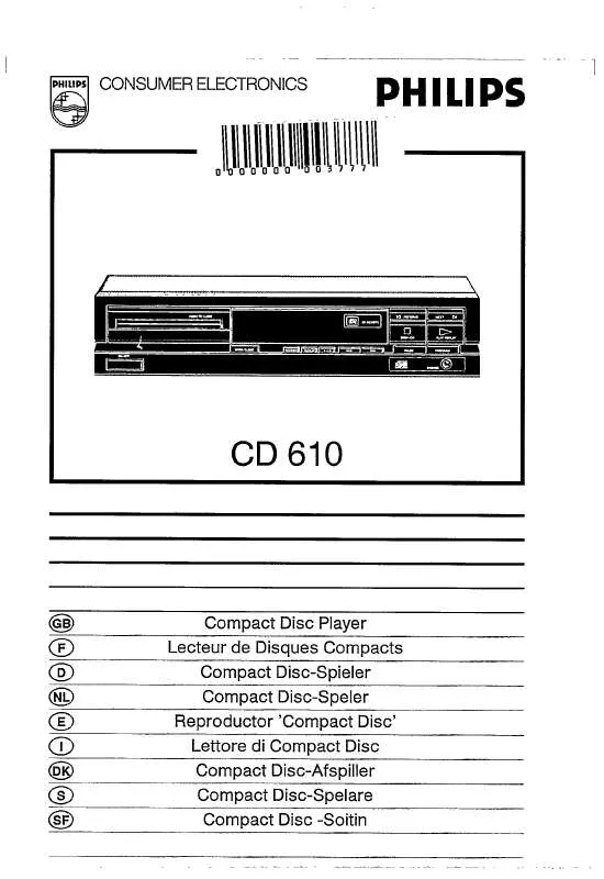 Mode d'emploi PHILIPS CD610