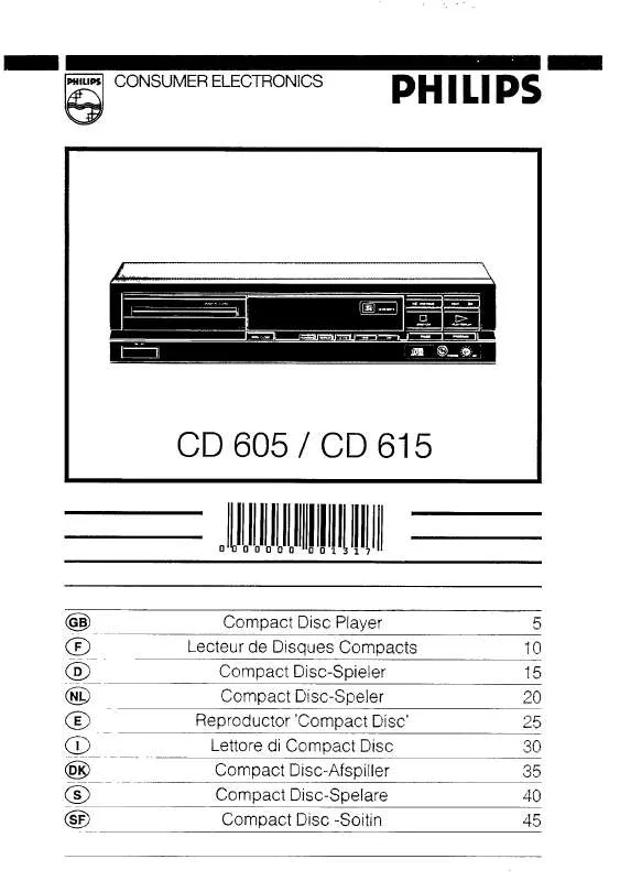 Mode d'emploi PHILIPS CD615