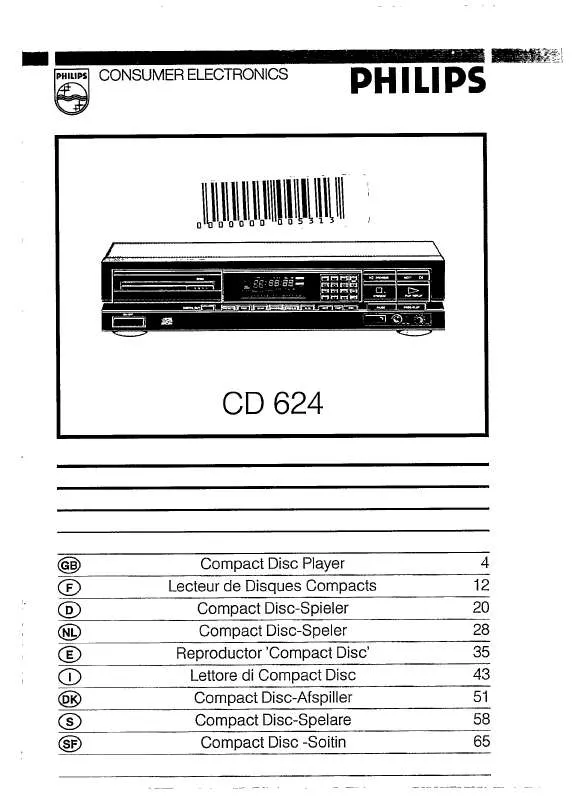 Mode d'emploi PHILIPS CD624