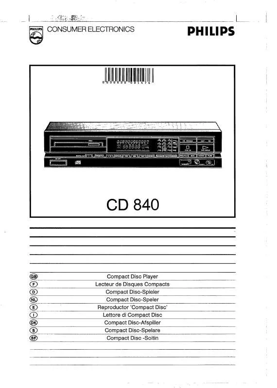 Mode d'emploi PHILIPS CD840