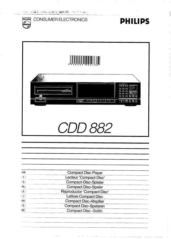 Mode d'emploi PHILIPS CDD882