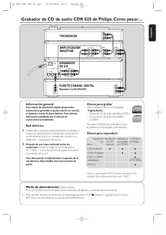 Mode d'emploi PHILIPS CDR820