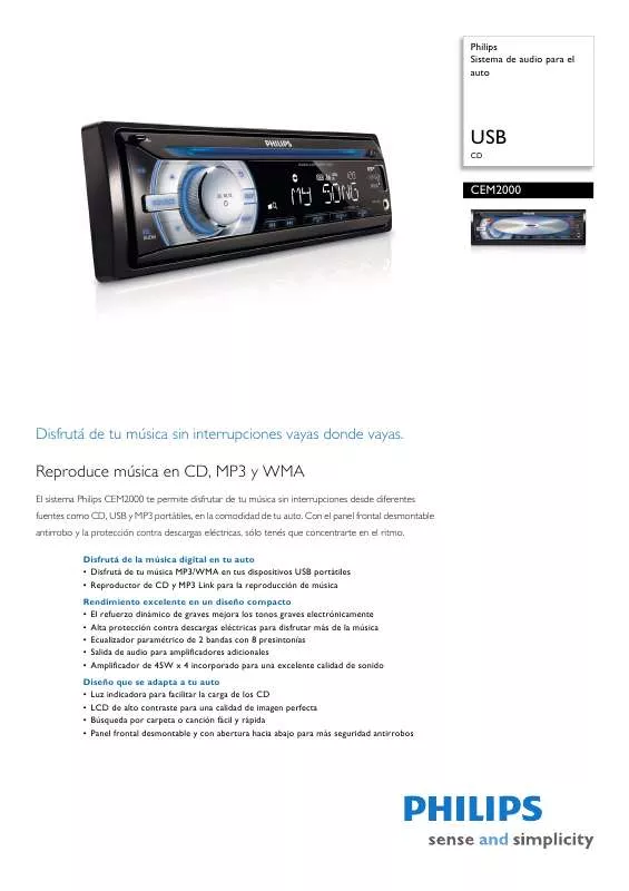 Mode d'emploi PHILIPS CEM2000